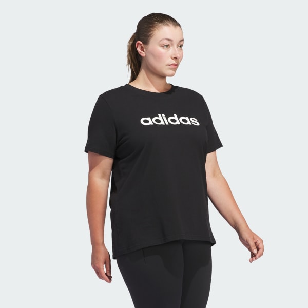 adidas Linear Logo Tee (Plus Size) - Black | Women's Lifestyle | adidas US