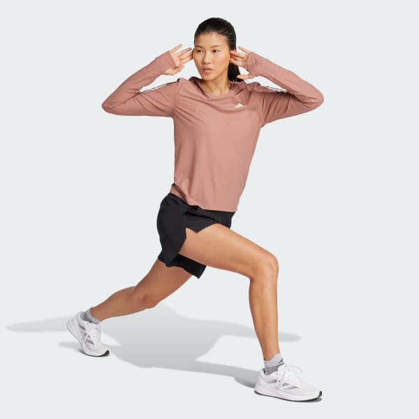 adidas Own The Run Long Sleeve Tee - Pink | Free Shipping