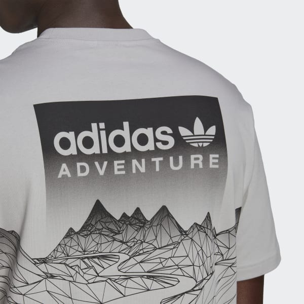 Grey adidas Adventure Mountain Back T-Shirt QD373