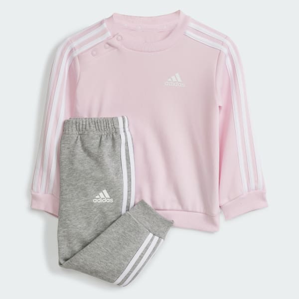 Rozowy Zestaw Essentials 3-Stripes Jogger Kids