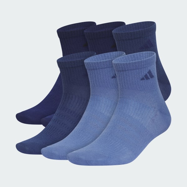 adidas Superlite 3.0 6-Pack Quarter Socks - Blue | Free Shipping