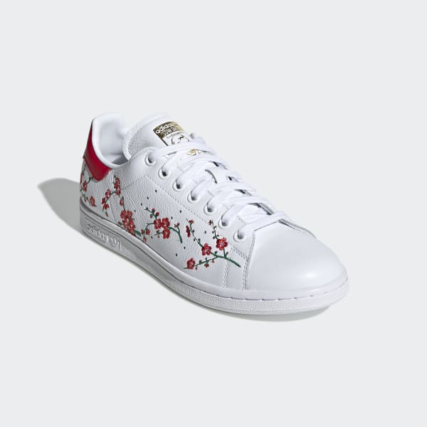adidas white floral shoes