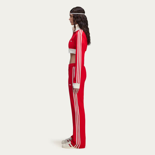 Adidas red cropped track jacket online
