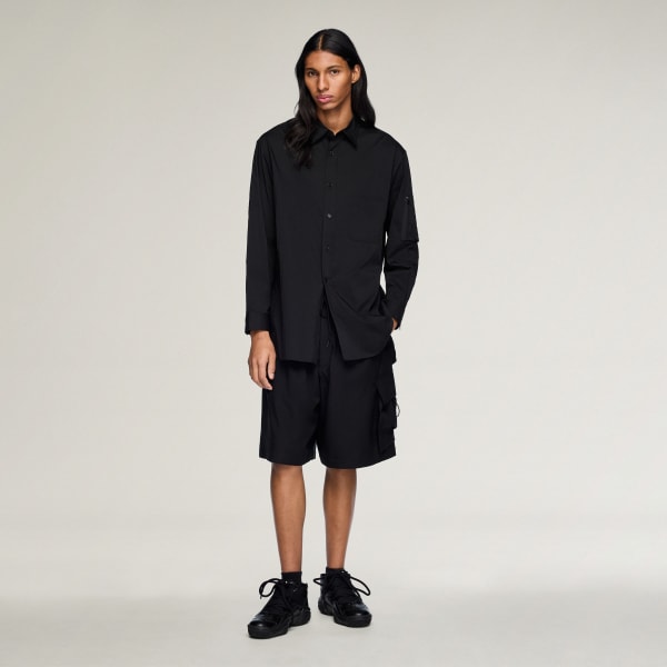 Black Y-3 COTTON LONG SLEEVE SHIRT