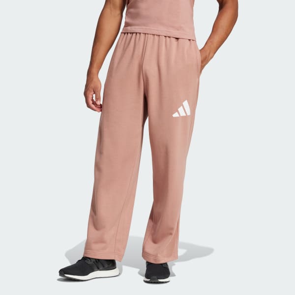 Ροζ Essentials Wide Leg 3 Bar Logo Pants