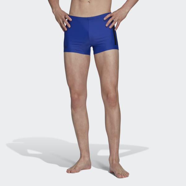 Blue Bold 3-Stripes Swim Boxers