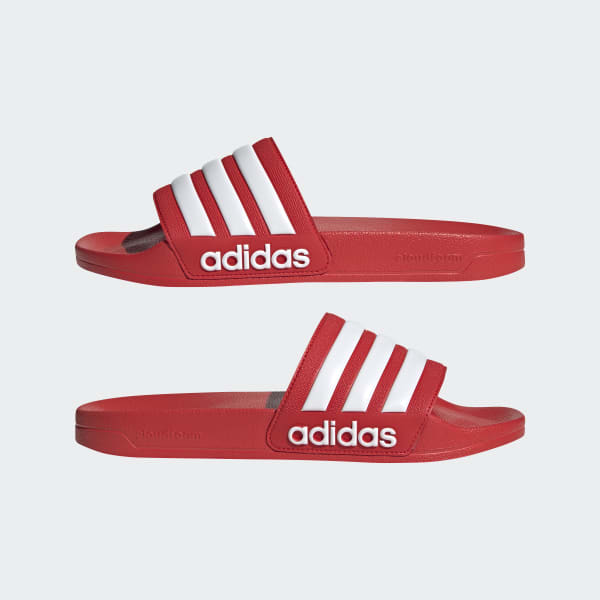 Red adidas scuffs hot sale
