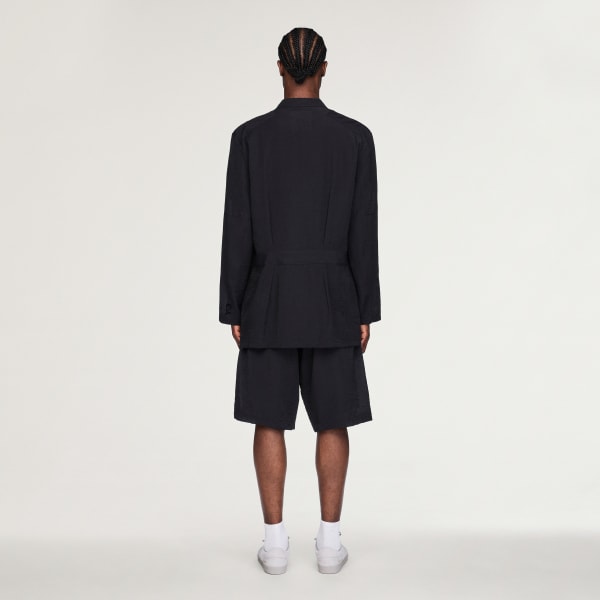 ブラック Y-3 CRINKLE VISCOSE CHORE COAT