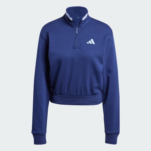 Bla Essentials Color Pop French Terry Crop Quarter-Zip Track jakke