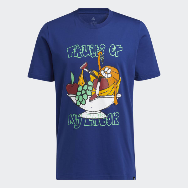 Azul Playera Lil Stripe Frutas Estampada JEW93