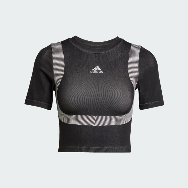 Black Seamless Techfit Baby Tee