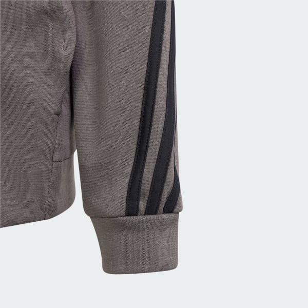 Brown Future Icons 3-Stripes Full-Zip Hooded Track Top