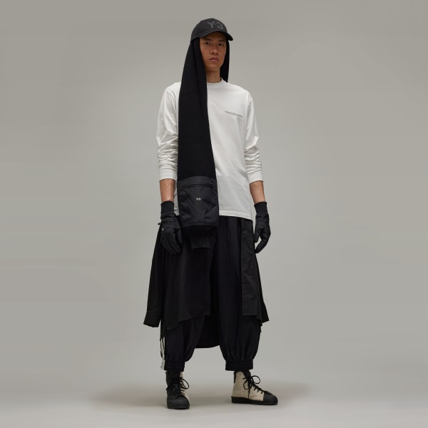 White Y-3 Logo Long Sleeve Tee