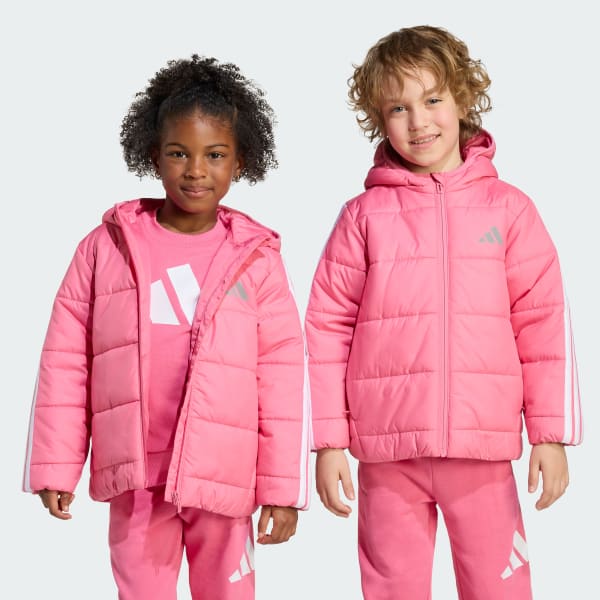 roze Essentials 3-Stripes Gewatteerd Jack Kids