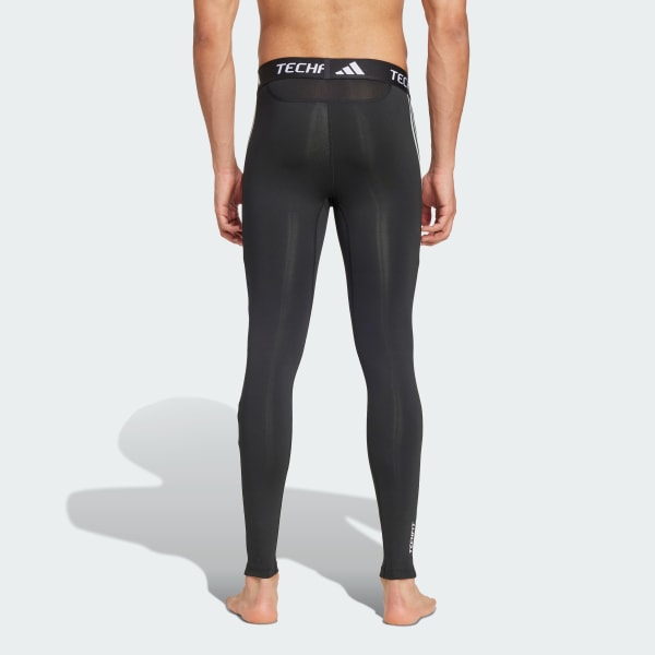 Svart TECHFIT Compression Training 3-Stripes Long Tights