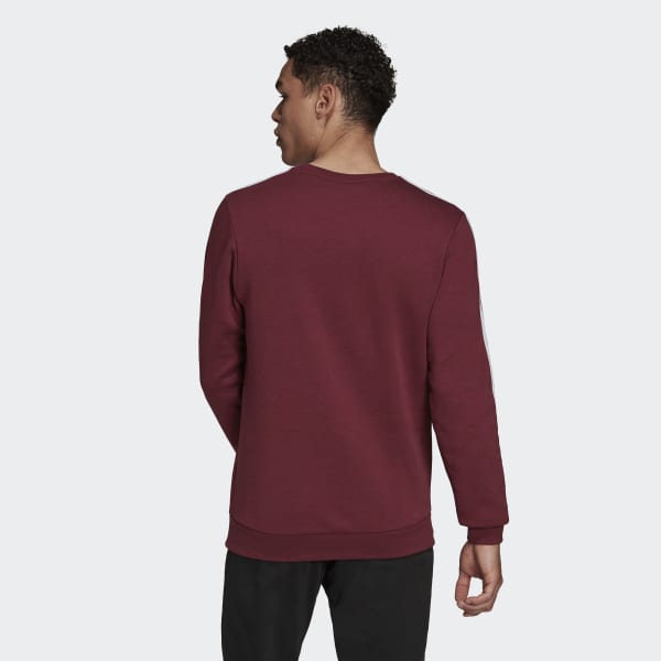 adidas Essentials Fleece 3-Stripes Sweatshirt - Red | Free Shipping ...