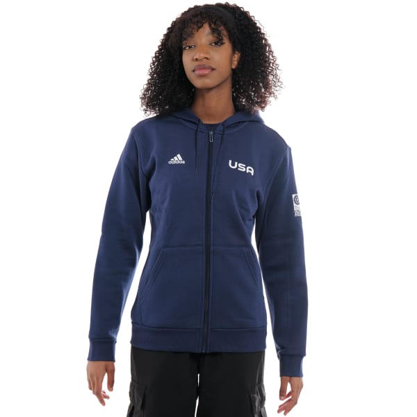Navy blue adidas hoodie womens store
