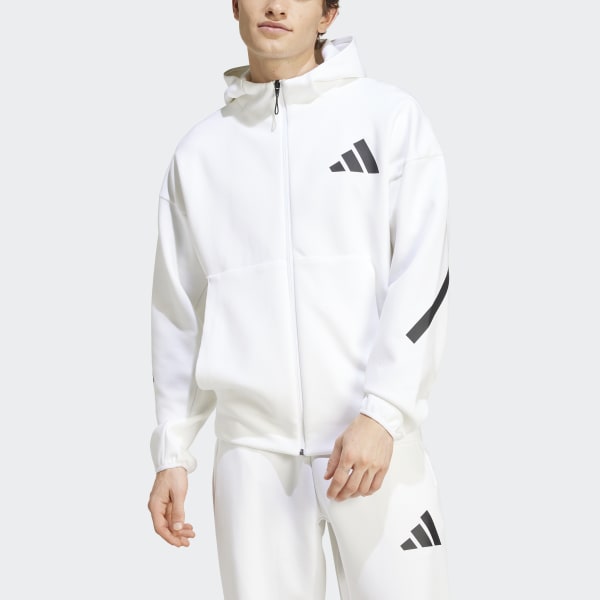 Jaqueta Capuz New adidas Z.N.E. Full-Zip - Branco adidas | adidas