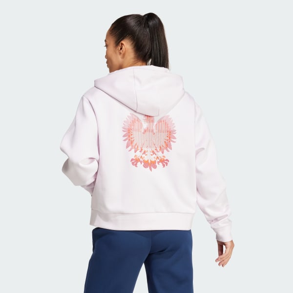 ruzová Sportovní bunda Poland Full-Zip