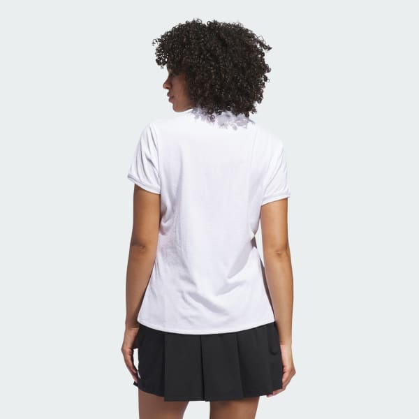 White Go-to Jacquard Short Sleeve Polo Shirt