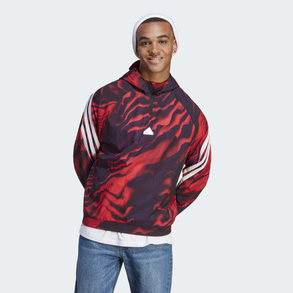 adidas Future Icons Allover Print Hoodie rood adidas Belgium