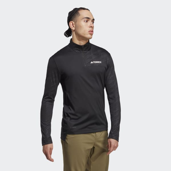 adidas TERREX Multi | | - Half-Zip Long Sleeve Tee Black US Men\'s adidas Hiking