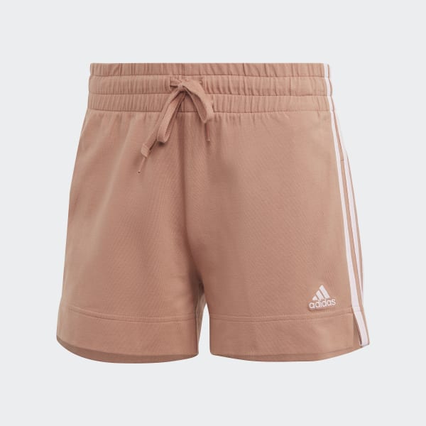 Brown Essentials Slim 3-Stripes Shorts