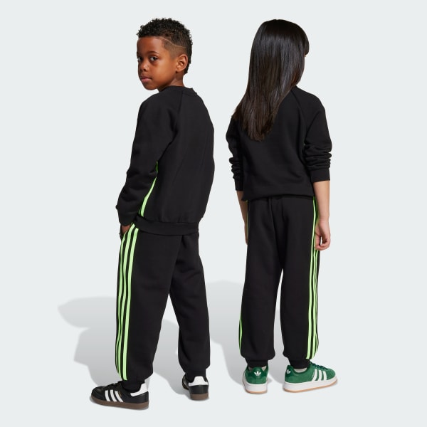 Negro Conjunto infantil de cuello redondo