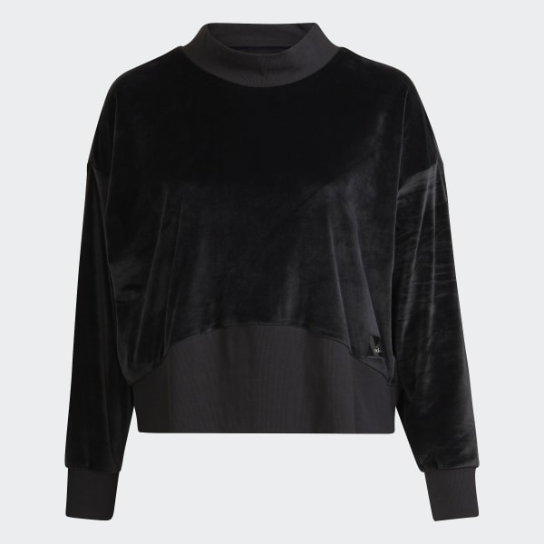 Schwarz Holidayz Cozy Velour Sweatshirt – Große Größen VK077