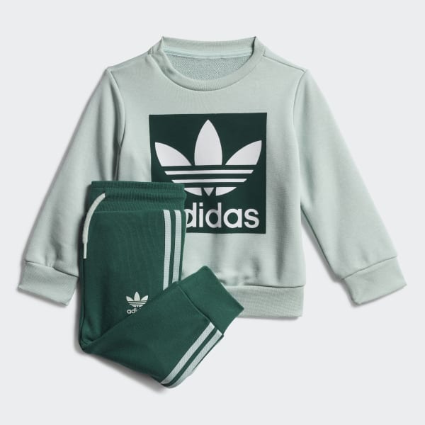 adidas Crew Sweatshirt Set - Green 