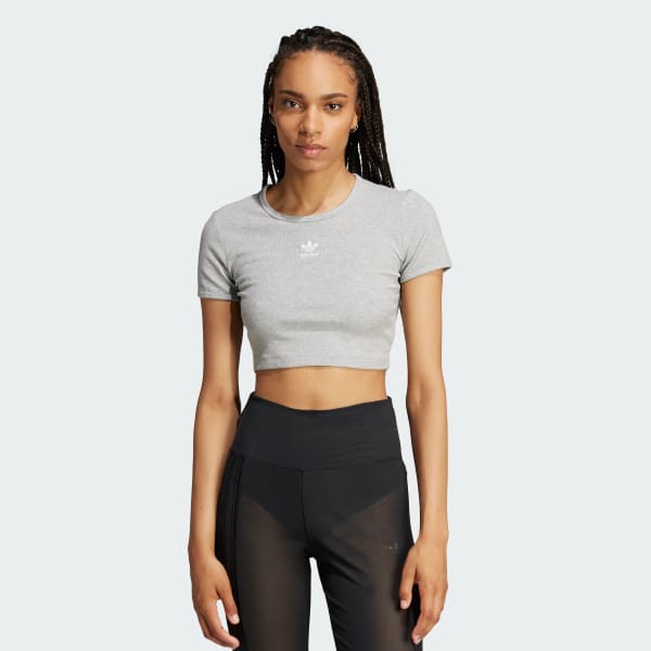 Gris Camiseta Essentials Acanalada