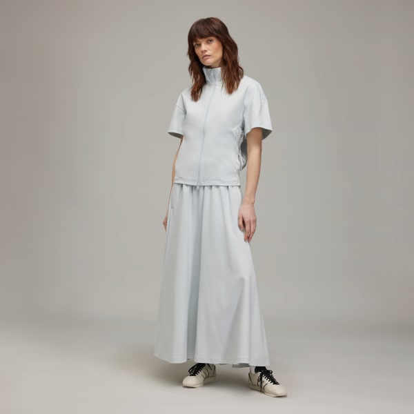 Grey Y-3 3-Stripes Short Sleeve Track Top