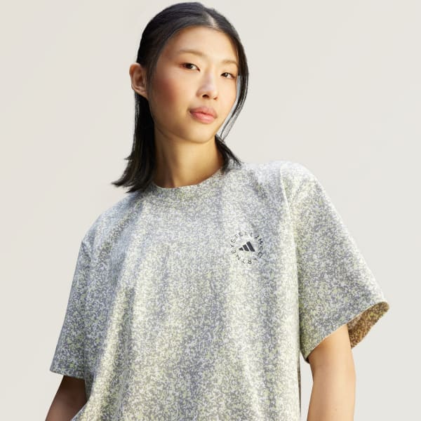 Tシャツ・カットソー STELLA MCCARTNEY Woman T-Shirt White 6J01583SPY51 9000 adidas by Stella McCartney Printed Loose T-Shirt - White