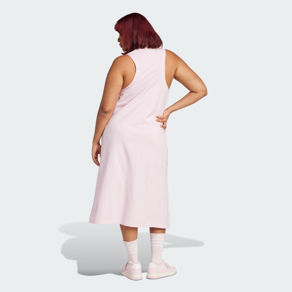 Essentials 3-Stripes Long Racerback Dress (Plus Size)
