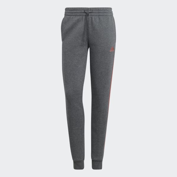 Grijs Essentials Fleece 3-Stripes Broek 28854