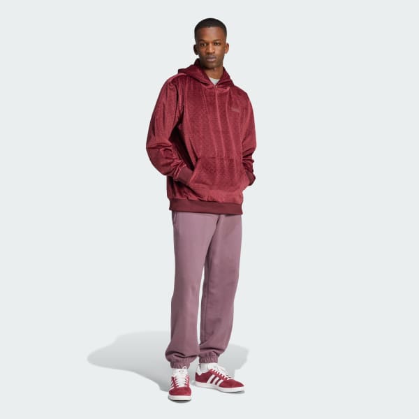 Felpa adidas con cappuccio bordeaux online