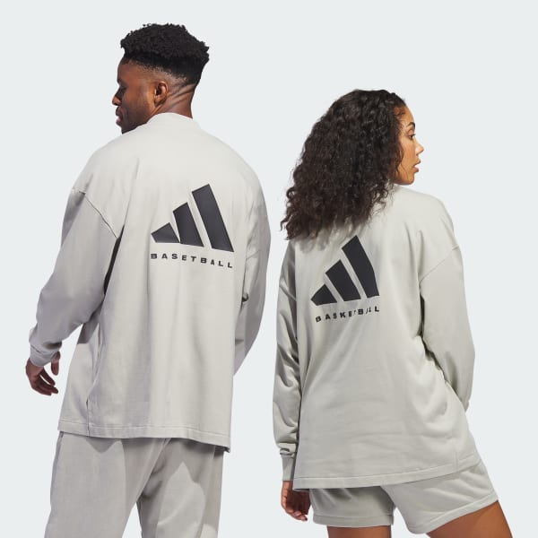 Beige Camiseta Basketball Manga Larga (Unisex)
