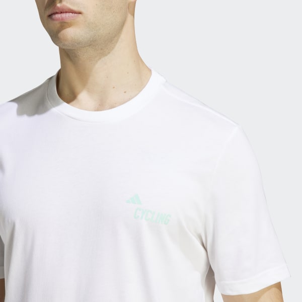 Hvid Cycling Graphic kønsneutral T-shirt