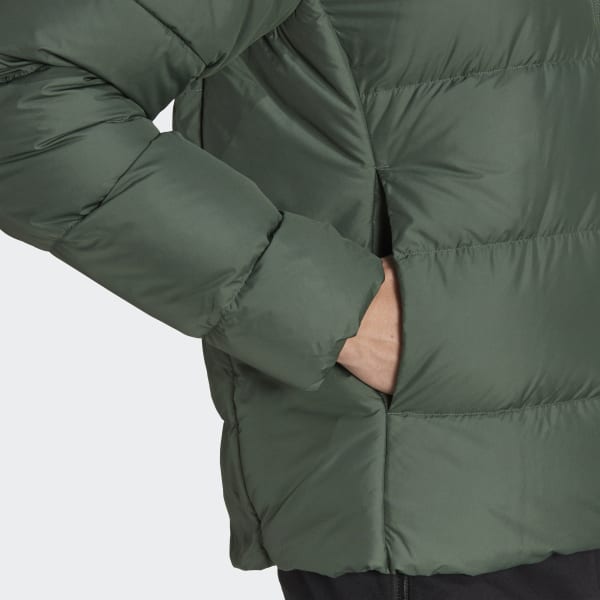 Zielony Essentials Midweight Down Hooded Jacket AV272