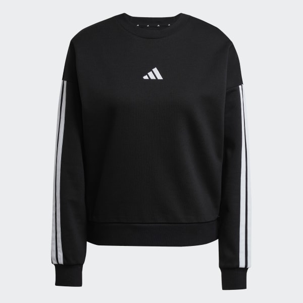 adidas Essentials 3-Stripes Fleece Sweatshirt - Blue | Free