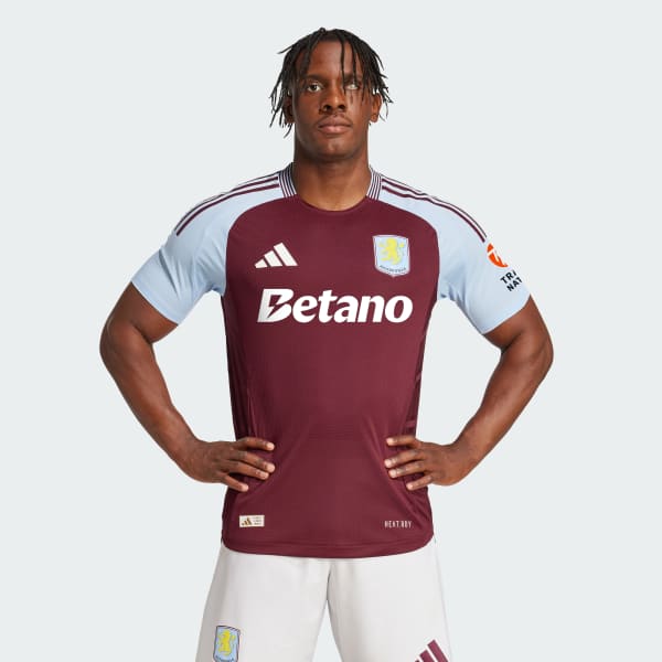 สีแดงเบอร์กันดี เสื้อแข่งชุดเหย้า Aston Villa FC 24/25 (เกรดนักเตะ)