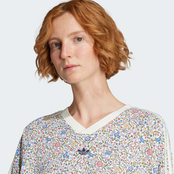 liberty♡*.+様 adidas Originals x Liberty London AOP Boyfriend Tee - White