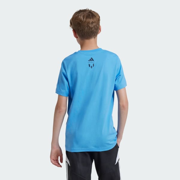 Azul Polo Messi Fútbol Estampado Kids