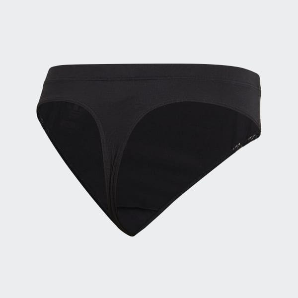 Black Adicolor Comfort Flex Cotton Wide Side Thong Briefs (2 Pairs) HPO15