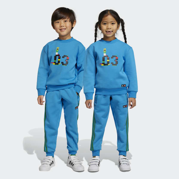 Blue adidas x Classic LEGO® Crew Sweatshirt and Pants Set
