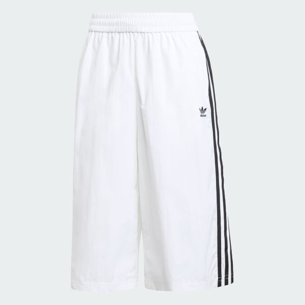 White Adilenium Season 2 3-Stripes Capri Shorts (Gender Neutral)