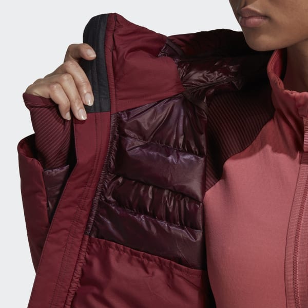 adidas Terrex MYSHELTER Down Hooded Jacket - Red | Women's Hiking | adidas  US