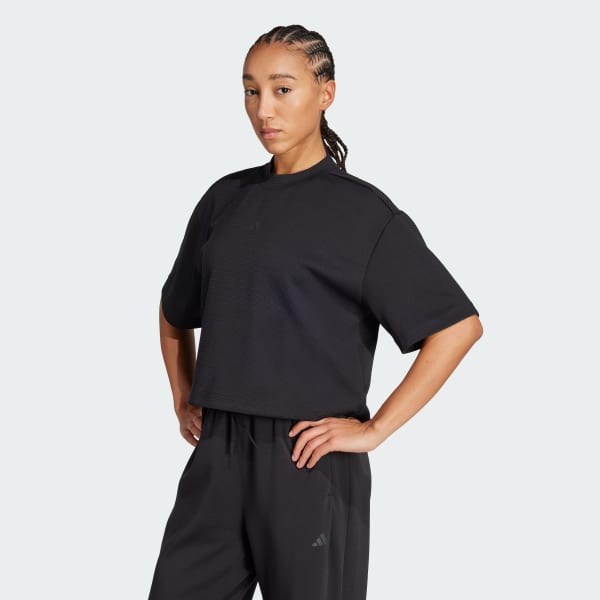 Black Yoga Motion Waffle Tee
