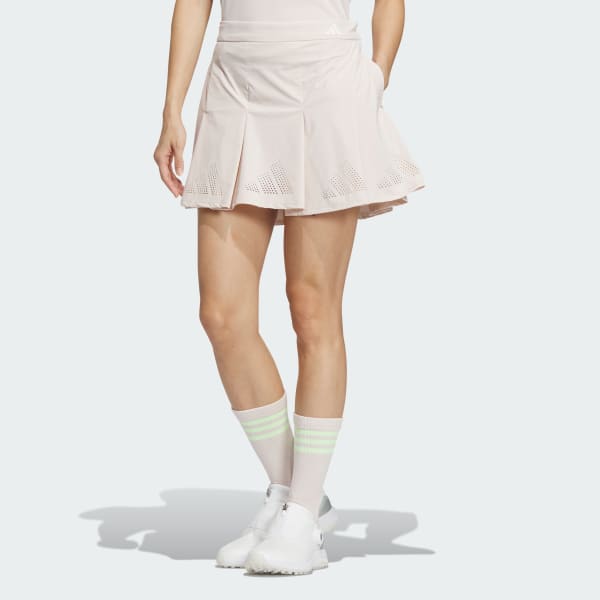 ♥️新品⭐adidas ★パンチング フリルスカート モックシャツ セット 黒白 アディダス 【ゴルフ】BOSロゴパンチングフレアスカート