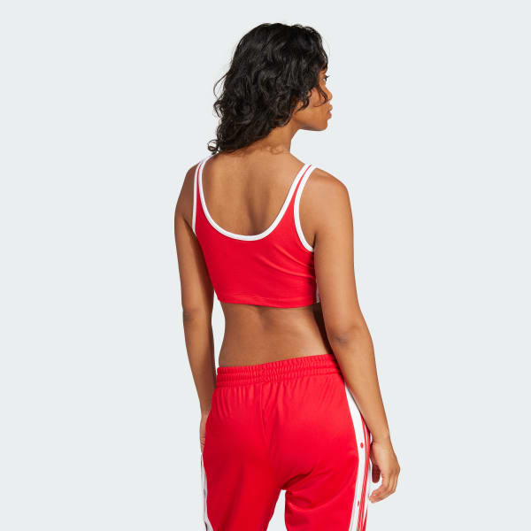Rojo Top deportivo Adicolor de 3 Rayas